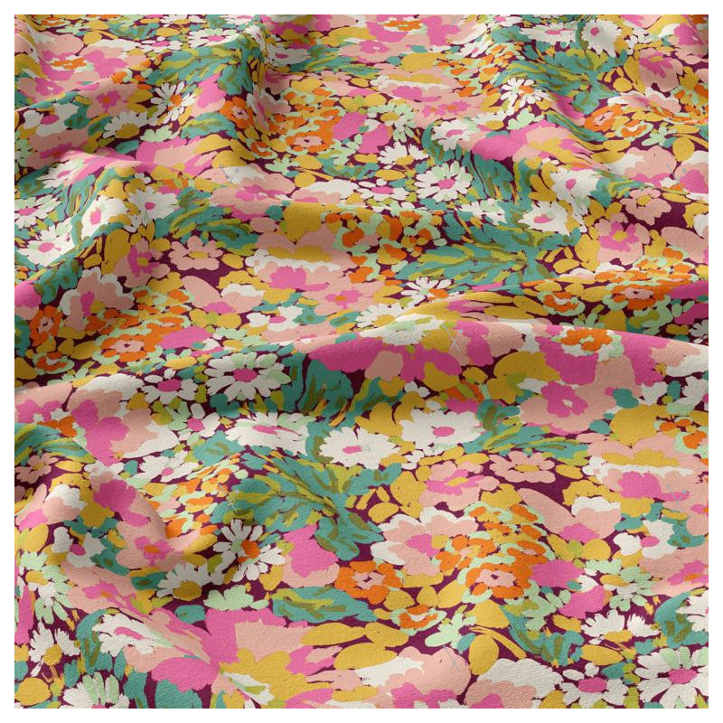 Printed Viscose SILENE Brown / Pink